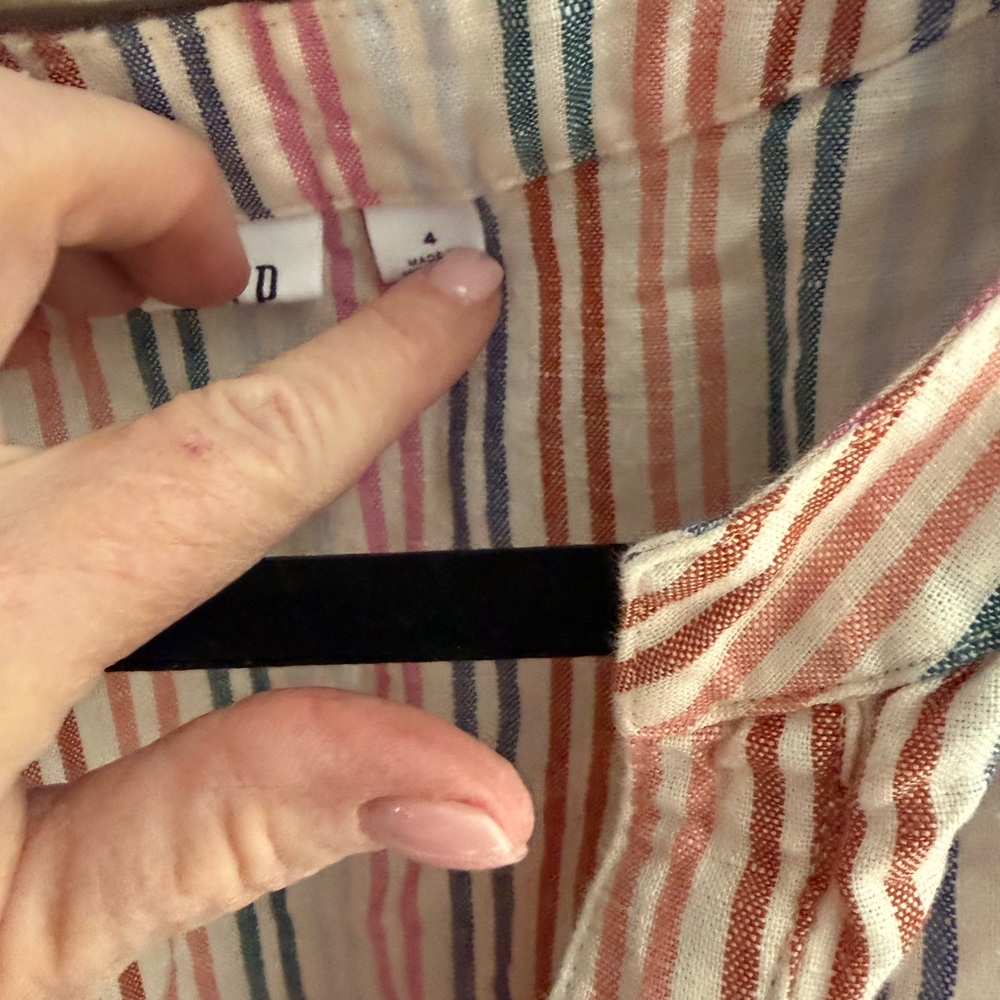 GAP Multicolor Vertical Stripe Shirt Dress - Picture 3 of 3